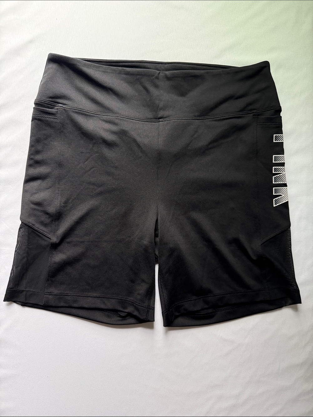 PINK Victoria's Secret Black High-Rise Bike Shorts with Side Logo New W/O tag